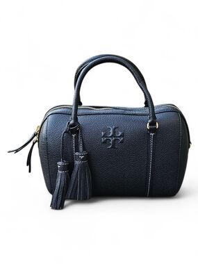 Tory Burch  Black Leather Dome Satchel